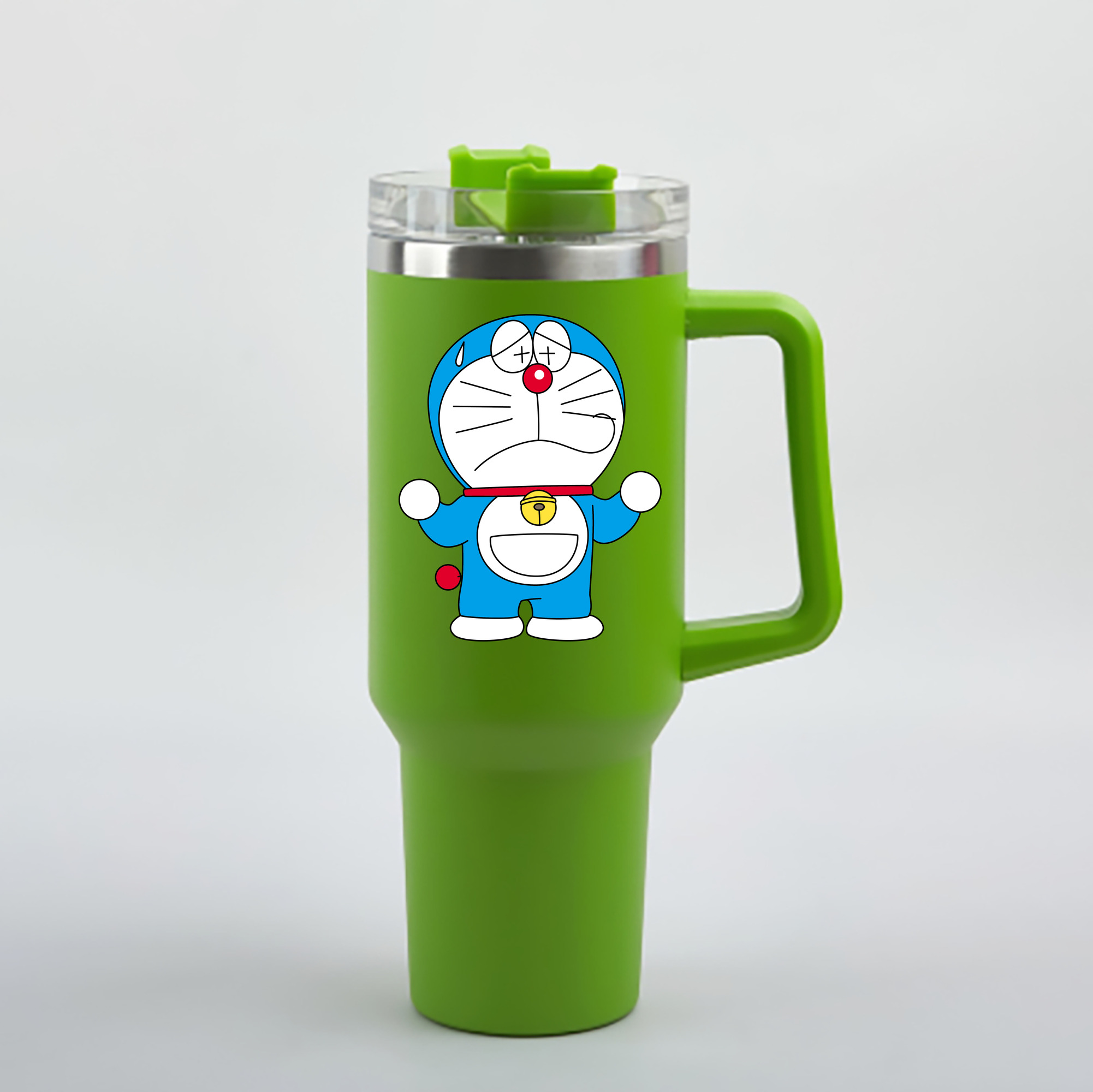 （画像用） ドラえもん Doraemon 1200mL車用タンブラー - クリスタルステッカー（プラスチックストロー付き）